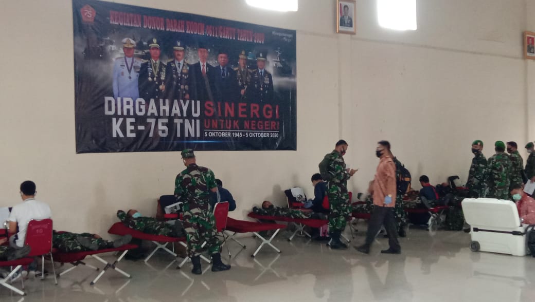 Memperingati Hut TNI ke -75 Kodim 0611 Garut Laksanakan Bhakti Sosial Donor Darah