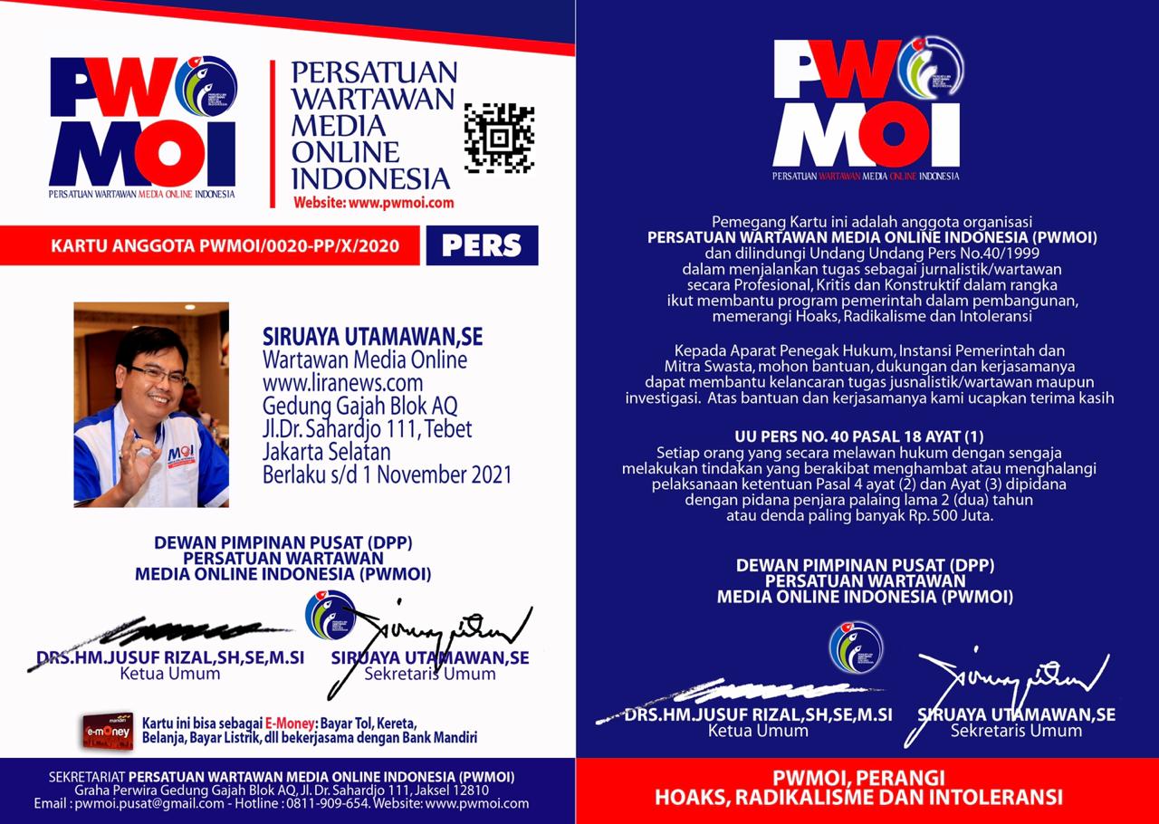 Wartawan Senior Jusuf Rizal Bentuk PWMOI Wadahi Wartawan ONLINE