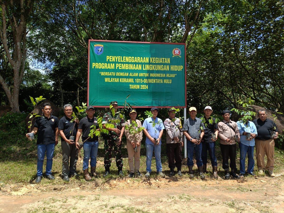 Lestarikan Lingkungan,Koramil 1015-08/Mentaya Hulu Laksanakan Penanaman 1000 Pohon.