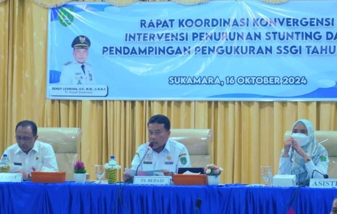 PJ Bupati Sukamara Rendy Lesmana Saat Ikut Rakor Konvergensi Intervensi Penurunan Stunting 