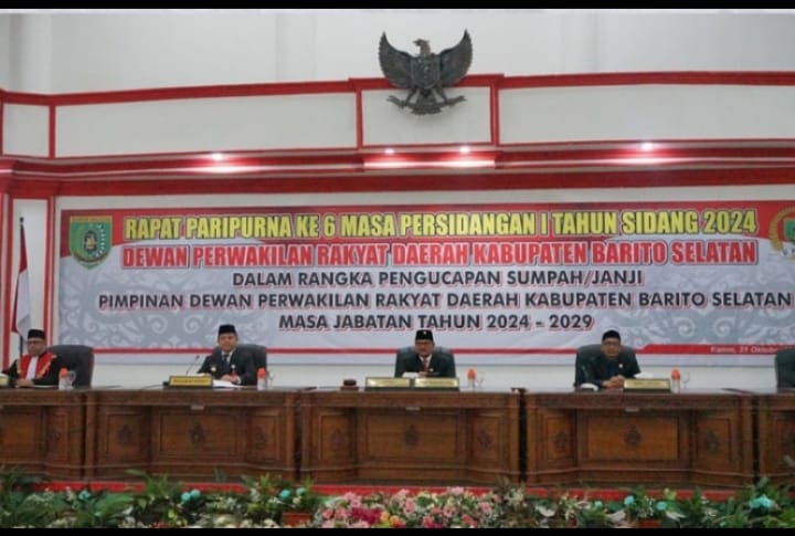 Pj Bupati Barito Selatan Hadiri Pelantikan Pimpinan DPRD Masa Jabatan 2024-2029